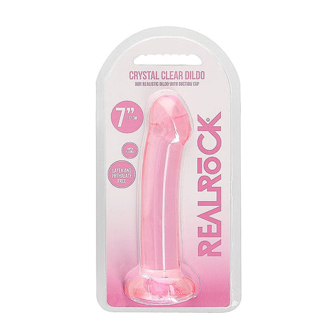 Realrock Crystal Clear Suction Cup Non Realistic Dildo - Non-Realistic Dildos