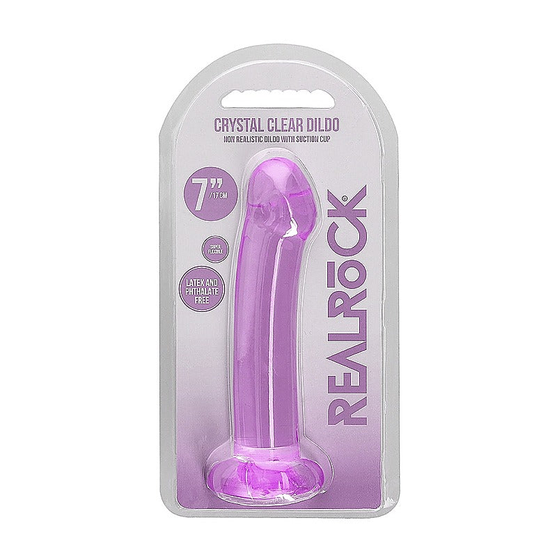 Realrock Crystal Clear Suction Cup Non Realistic Dildo - Non-Realistic Dildos