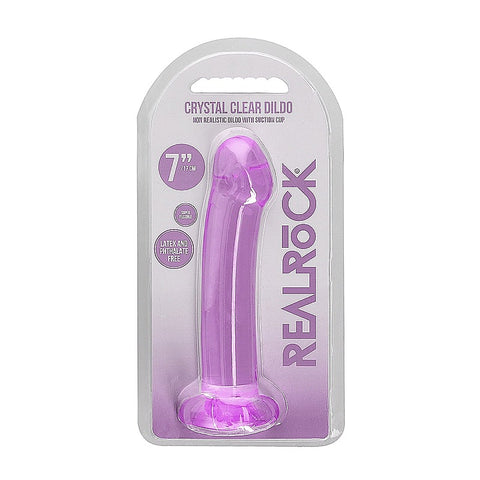Realrock Crystal Clear Suction Cup Non Realistic Dildo - Non-Realistic Dildos