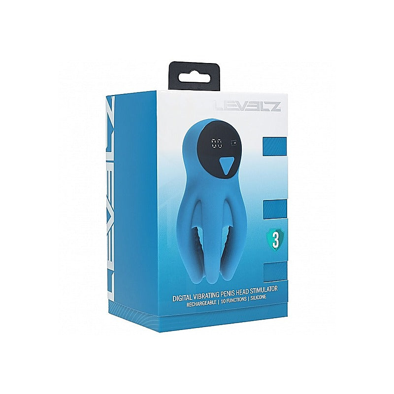 LEVELZ Digital Vibrating Penis Head Stimulator by Shots Toys - Masturbators and Strokers
