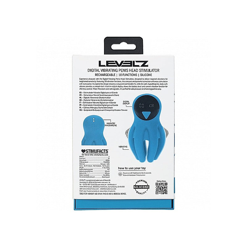 LEVELZ Digital Vibrating Penis Head Stimulator by Shots Toys - Masturbators and Strokers