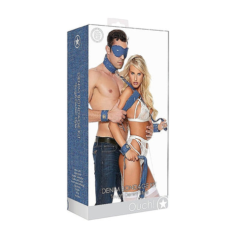 Denim Submissive Bondage Play Kit by Shots Toys - Bondage Kits