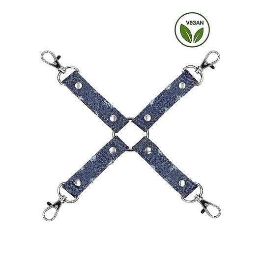 Roughend Denim Style Fetish Play Hogtie by Shots Toys - Cuffs And Restraints