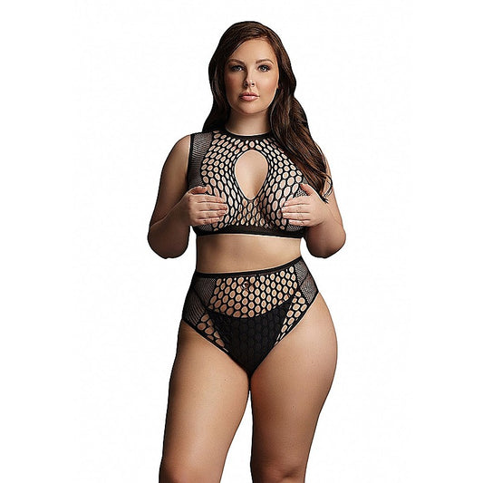 Le Desir Duo Net Key Hole Women's Sexy Bra Set by Shots Toys - Bras and Bra Sets