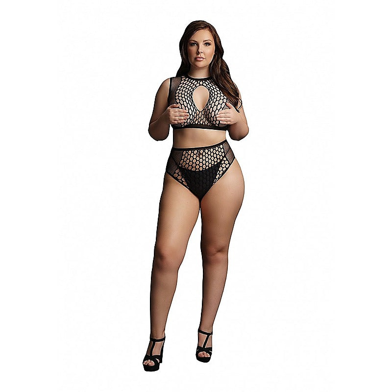 Le Desir Duo Net Key Hole Women's Sexy Bra Set by Shots Toys - Bras and Bra Sets