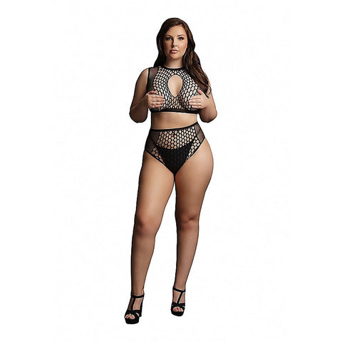 Le Desir Duo Net Key Hole Women's Sexy Bra Set by Shots Toys - Bras and Bra Sets