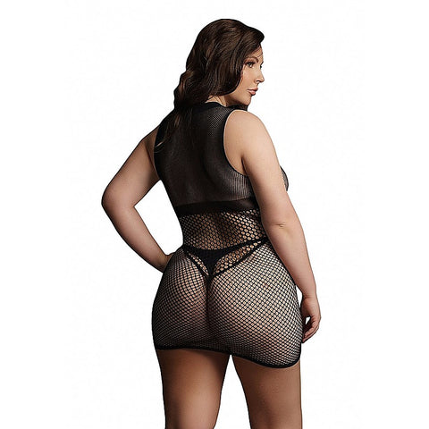 Le Desir Duo Net Open Cup Mini Dress by Shots Toys - Body Stockings