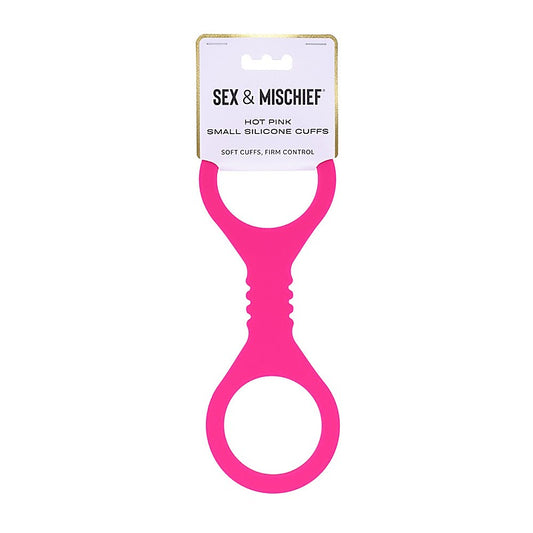 Sex & Mischief Hot Pink Silicone Hand Cuffs by Sportsheets - Cuffs And Restraints