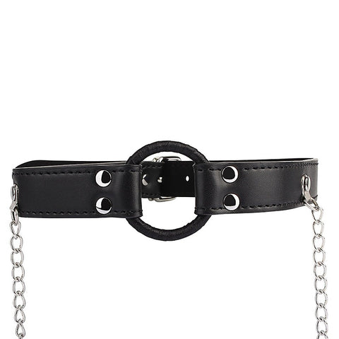 Breathable O-ring Gag with Nipple Clamps by Chisa - Bondage Gags and Bits