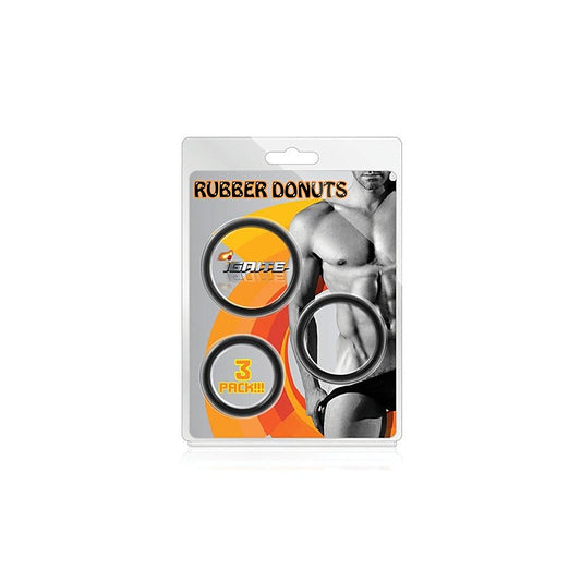 Rubber Donuts 3 Piece Cock Rings by SI Novelties - Cock Ring Sets