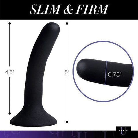 Strap-U Black Silicone Strap-On Dildo Small by XR Brands - Non-Realistic Dildos