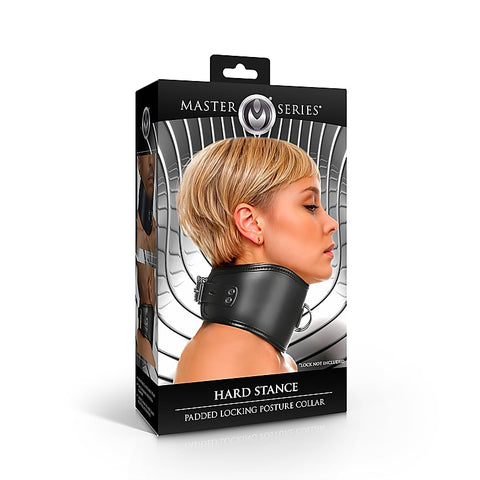 Master Series Hard Stance Padded Locking Posture Collar - Collars and Leads