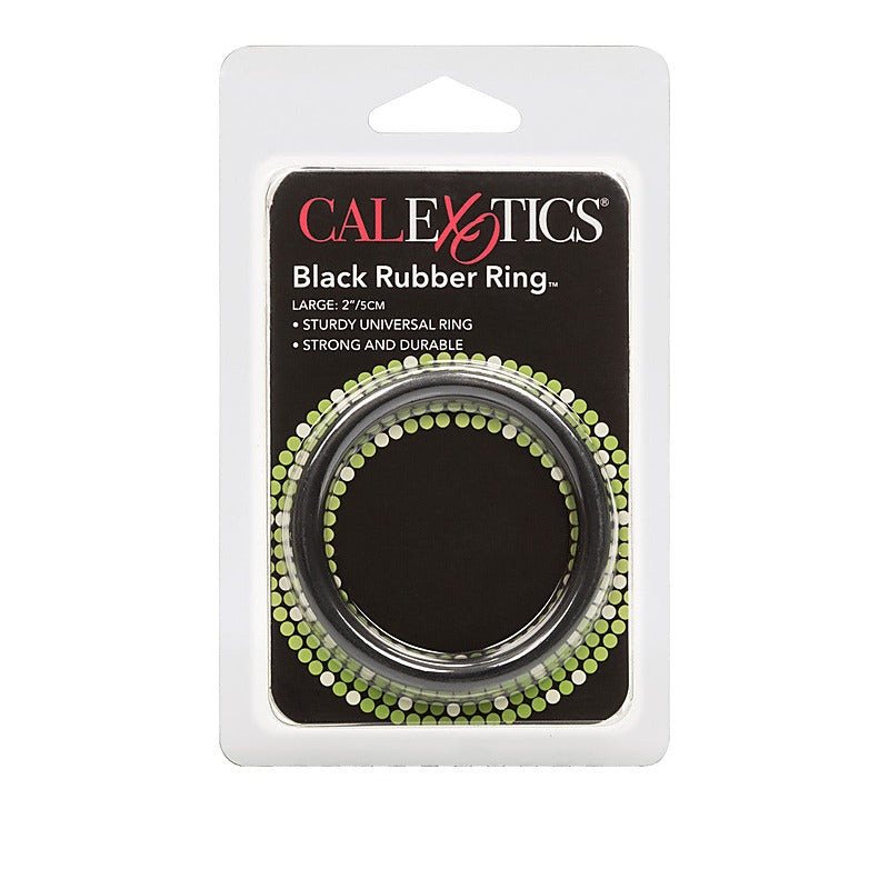 Stretchy Mens Rubber Cock Ring Black by California Exotics - Stretchy Cock Rings