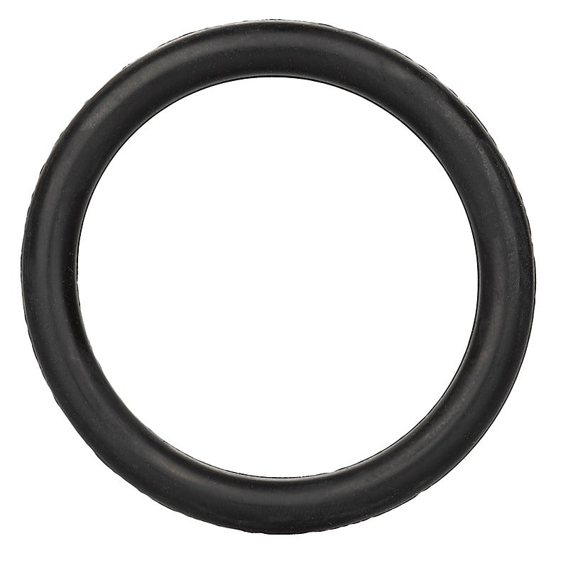 Stretchy Mens Rubber Cock Ring Black by California Exotics - Stretchy Cock Rings