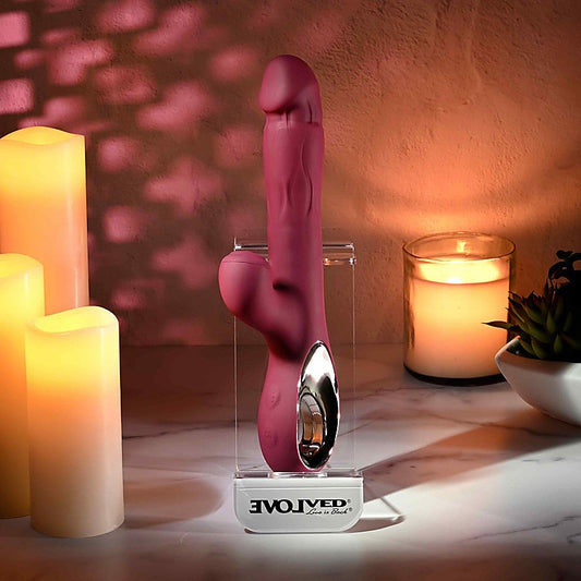 Evolved BURSTING WITH PLEASURE Vibrator with Tapping - Rabbit Vibrators