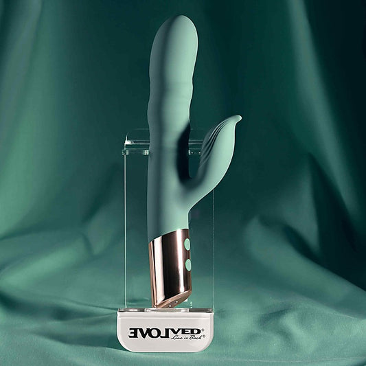 THE SHIMMY Rechargeable Thrusting Rabbit by Evolved - Rabbit Vibrators