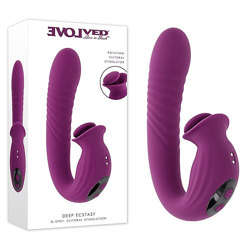 Deep Ecstasy Thrusting and Tapping Vibrator by Evolved - Clit Ticklers and Pulsators