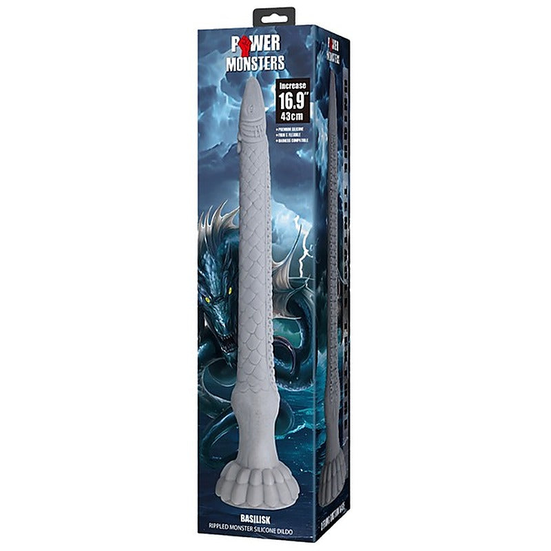 Basilisk 16.9 Inch Rippled Silicone Dildo by Baile - Realistic Dildos