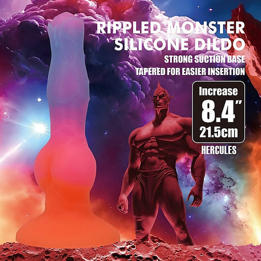 Hercules 8.4 Inch Ripples Monster Silicone Dong by Baile - Realistic Dildos