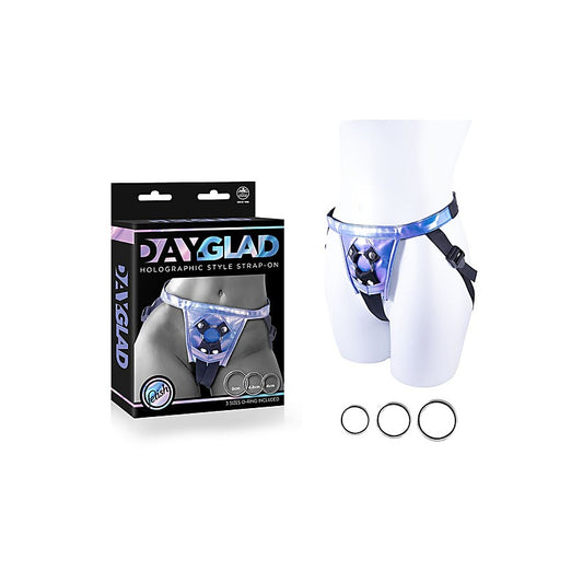 Day-Glad Pu Harness With 3 Different Size Metal Ring - Strap On Sextoys