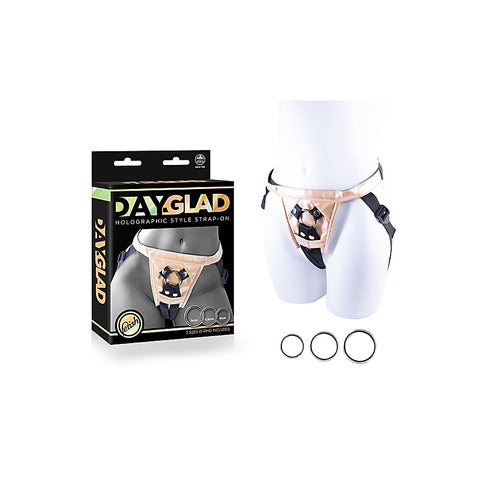 Day-Glad Pu Harness With 3 Different Size Metal Ring - Strap On Sextoys