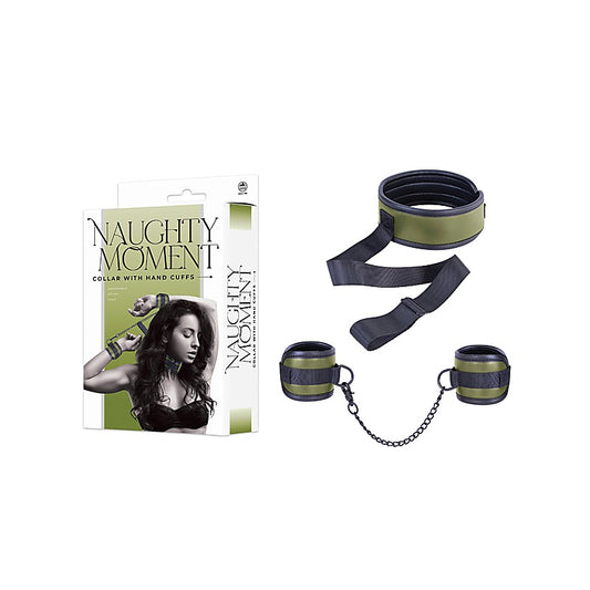 Naughty Moment BDSM Collar With Hand Cuffs by NANMA - Cuffs And Restraints