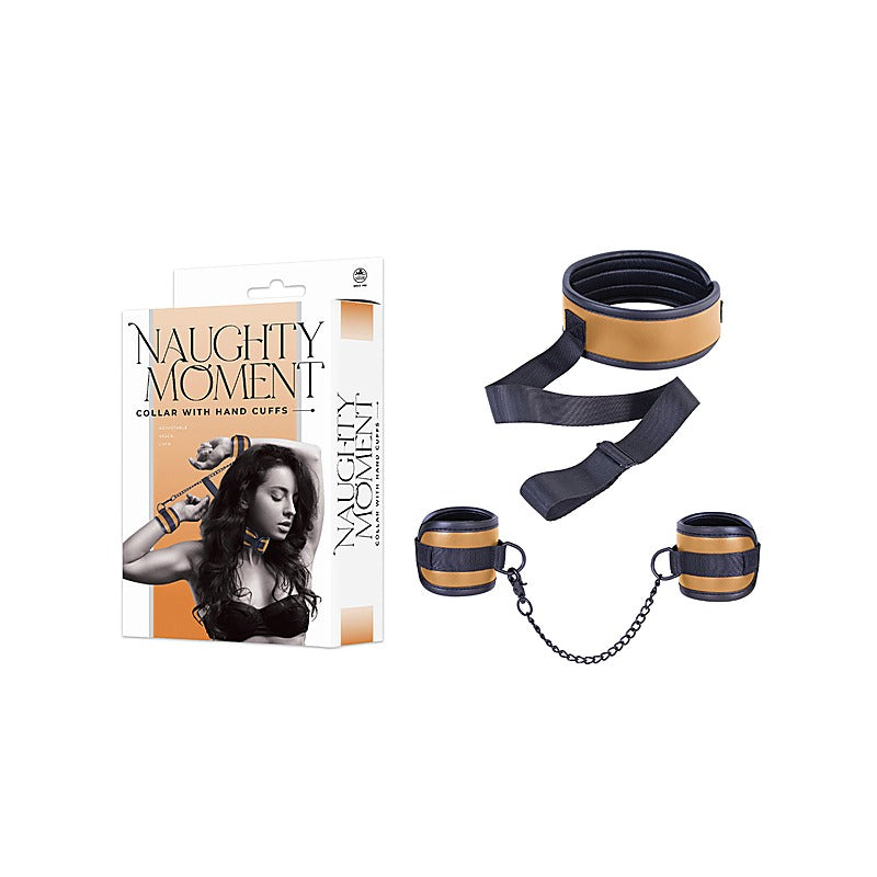 Naughty Moment BDSM Collar With Hand Cuffs by NANMA - Cuffs And Restraints