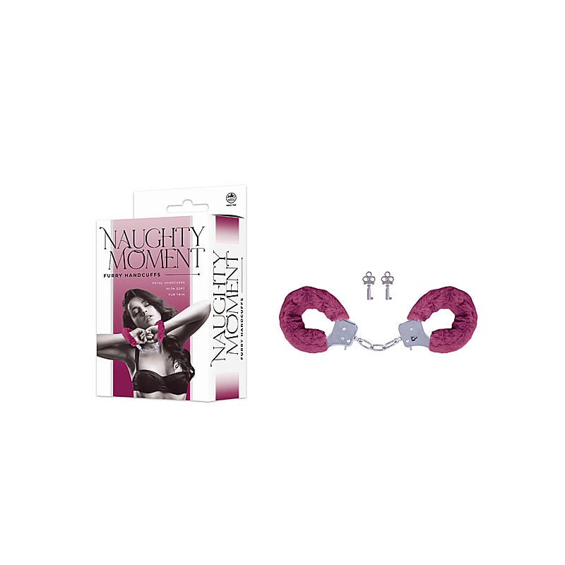 Naughty Moment Handcuff With Furry Sleeve - Cuffs And Restraints