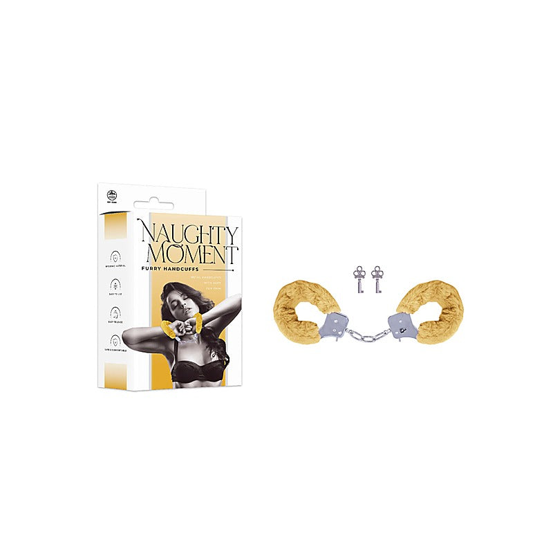 Naughty Moment Handcuff With Furry Sleeve - Cuffs And Restraints
