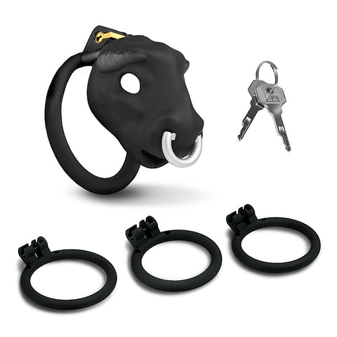 Master Series Bull Theme Male Chastity Cage by XR Brands - Male Chastity