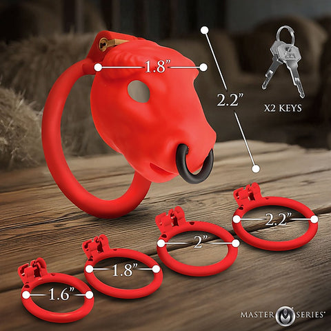 Master Series Bull Theme Male Chastity Cage by XR Brands - Male Chastity
