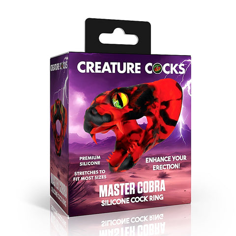 Master Cobra Silicone Cock Ring by XR Brands - Stretchy Cock Rings