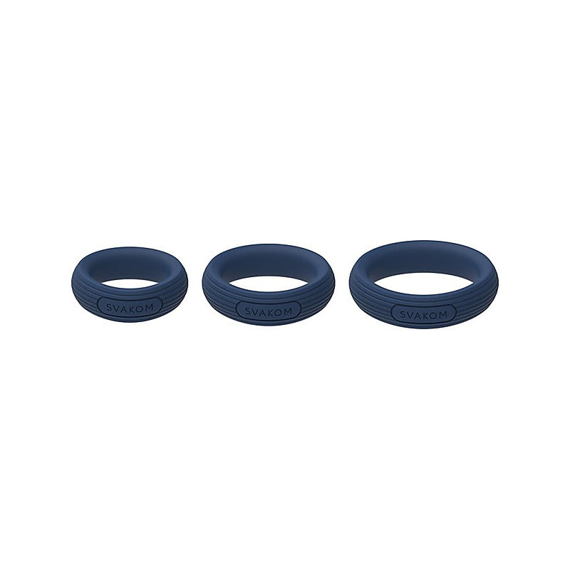 Triooo Super Stretchy Silicone Cock Ring Set By Svakom - Cock Ring Sets