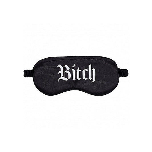 OUCH! Satin Bitch Printed Eye Mask by Shots Toys - Masks And Blindfolds