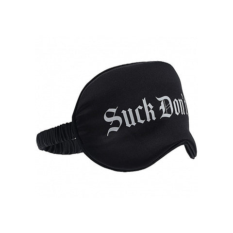 OUCH! Suck Don't Bite Printed Satin BDSM Mask by Shots Toys - Masks And Blindfolds