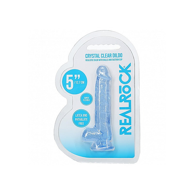 REALROCK 5 Inches Crystal Clear Realistic Dildo with Balls - Realistic Dildos