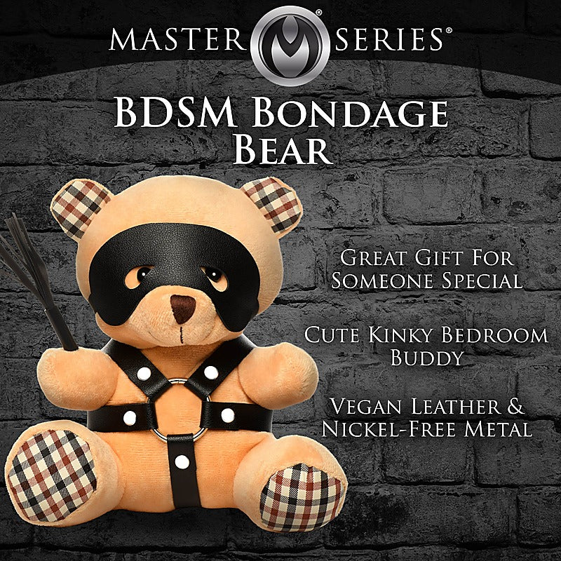 BDSM Play Kinky Teddy Bear Plushy by XR Brands - Party Gifts and Novelties
