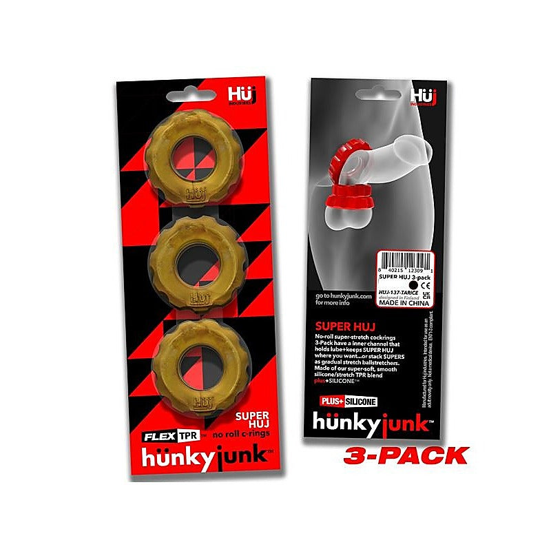 Super Huj 3-Pack Cock Rings by Hunkyjunk - Cock Ring Sets