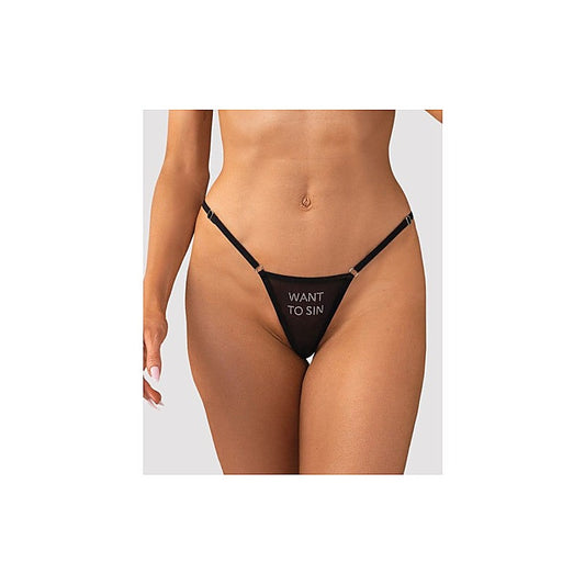Want To Sin Sexy Womens Thong by Obsessive - G-Strings, Panties and Shorts
