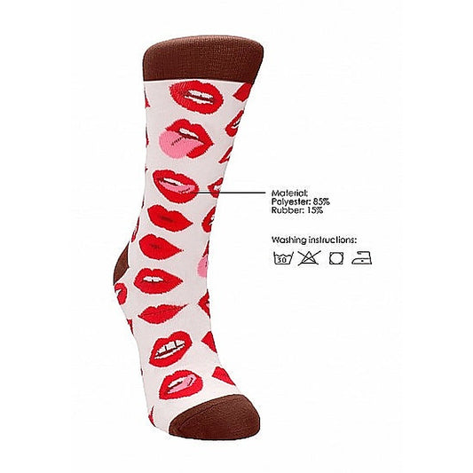 Lip Love Print Sexy Socks by Shots Toys - Party Gifts and Novelties