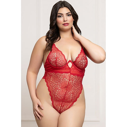 Sexy Floral Lace Womens Teddy by Seven Til Midnight - Teddies and Bodysuits