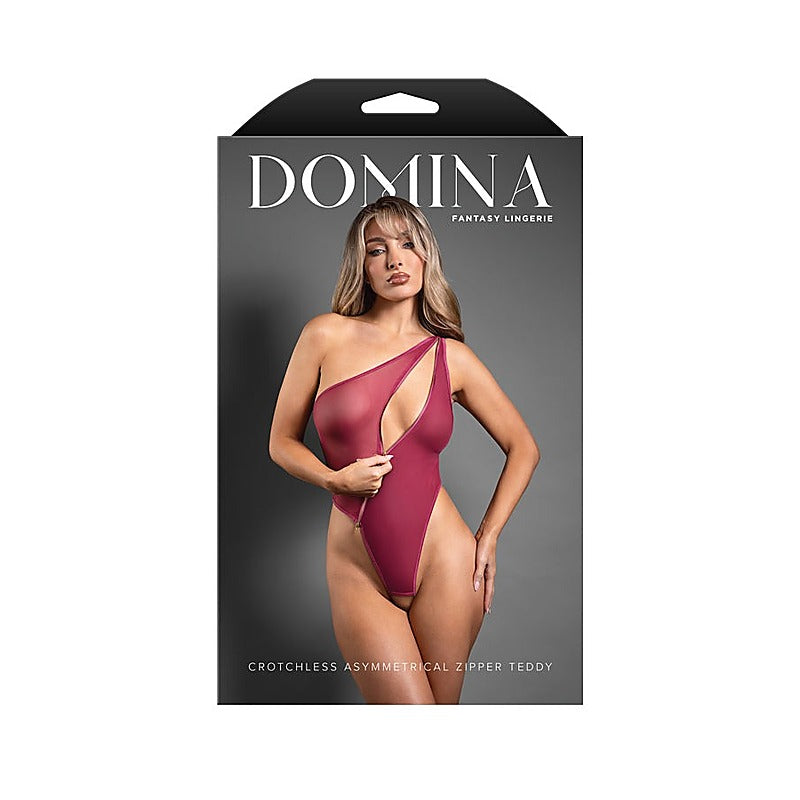 DOMINA Crotchless Womens Zipper Teddy by Fantasy Lingerie - Her Fetish