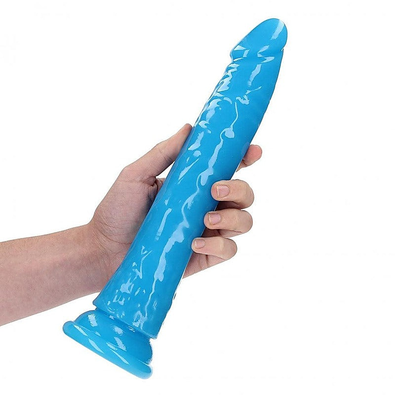 REALROCK 29 cm Slim Glow in the Dark Neon Dong by Shots Toys - Realistic Dildos