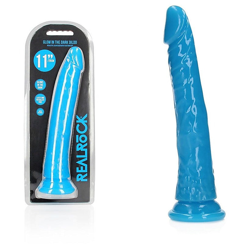 REALROCK 29 cm Slim Glow in the Dark Neon Dong by Shots Toys - Realistic Dildos