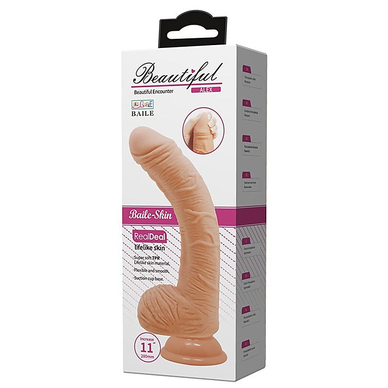 Alex 11 Inches G Spot Realistic Curved Dildo by Baile - Realistic Dildos