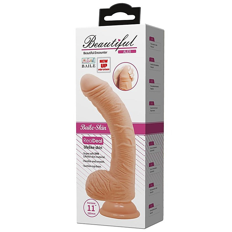 Alex 11 Inches Vibrating G Spot Curved Dildo by Baile - Vibrating Dildos