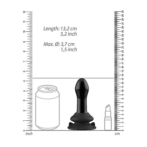 Pluggy Suction Cup 10 Functions Glass Vibrator by Shots Toys - Glass Sex Toys