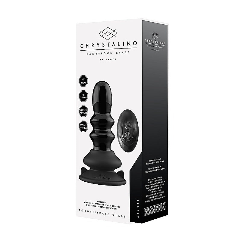 Ribbly Remote Control Rechargeable Glass Vibrator - Glass Sex Toys