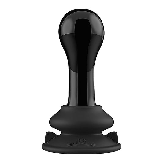 Globy Suction Cup Rechargeable Glass Remote Vibrator - Glass Sex Toys