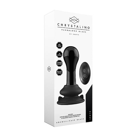 Globy Suction Cup Rechargeable Glass Remote Vibrator - Glass Sex Toys